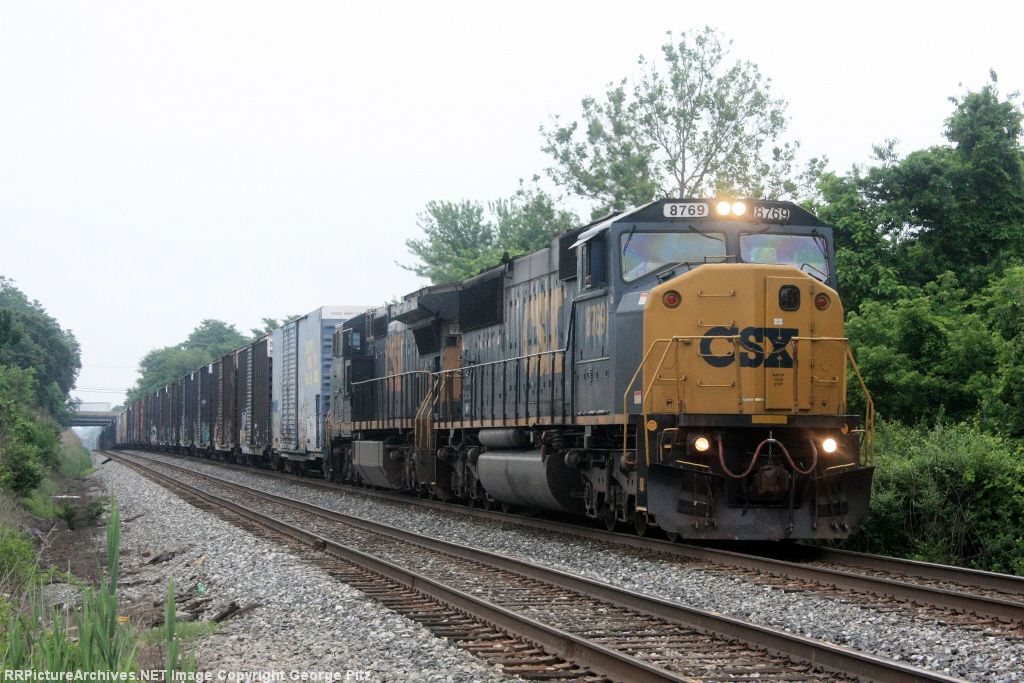 CSX 8769 and tran D732